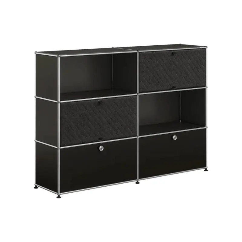 Dernier Modèle Storage Unit USM HALLER M66 Black Graphite/Soft Panel Dark GreyUSM HALLER