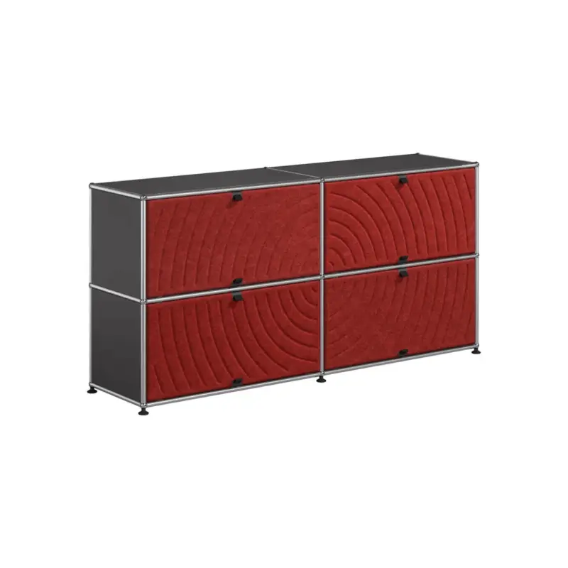 Acheter Direct Meuble de rangement USM HALLER M68 Anthracite/Soft Panel RougeUSM HALLER