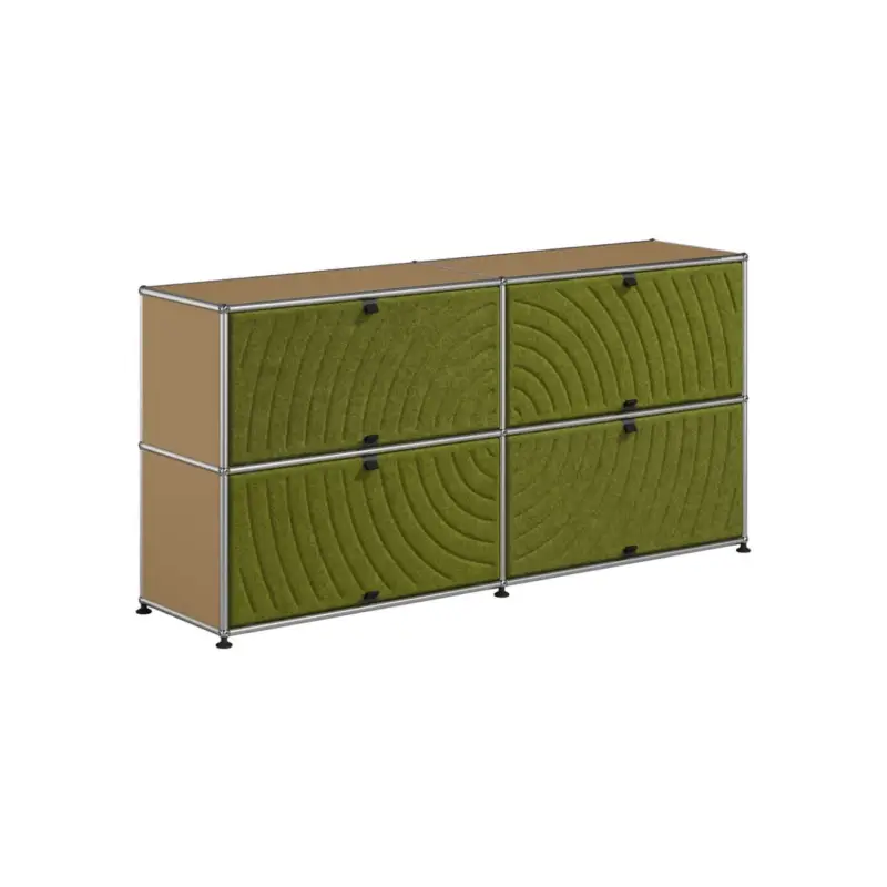 Storage Unit USM HALLER M68 Beige USM/Soft Panel GreenUSM HALLER Acheter En Ligne
