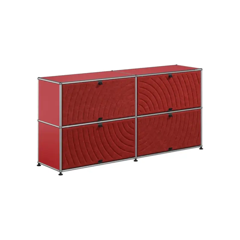Meuble de rangement USM HALLER M68 Rouge Rubis/Soft Panel RougeUSM HALLER Soldes