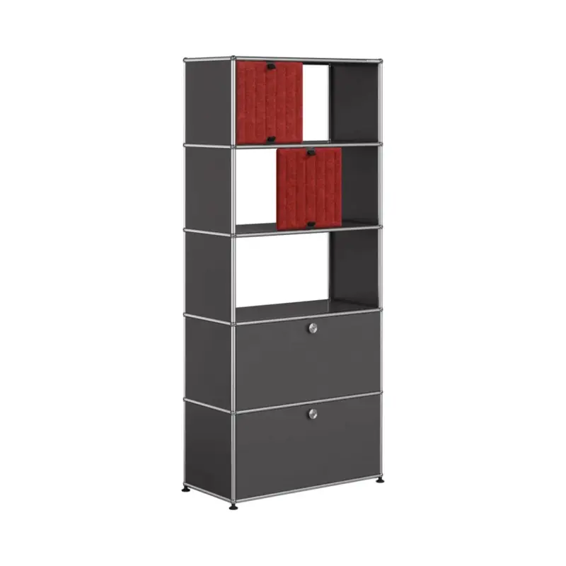 Meuble de rangement USM HALLER M69 Anthracite/Soft Panel RougeUSM HALLER Commander Maintenant