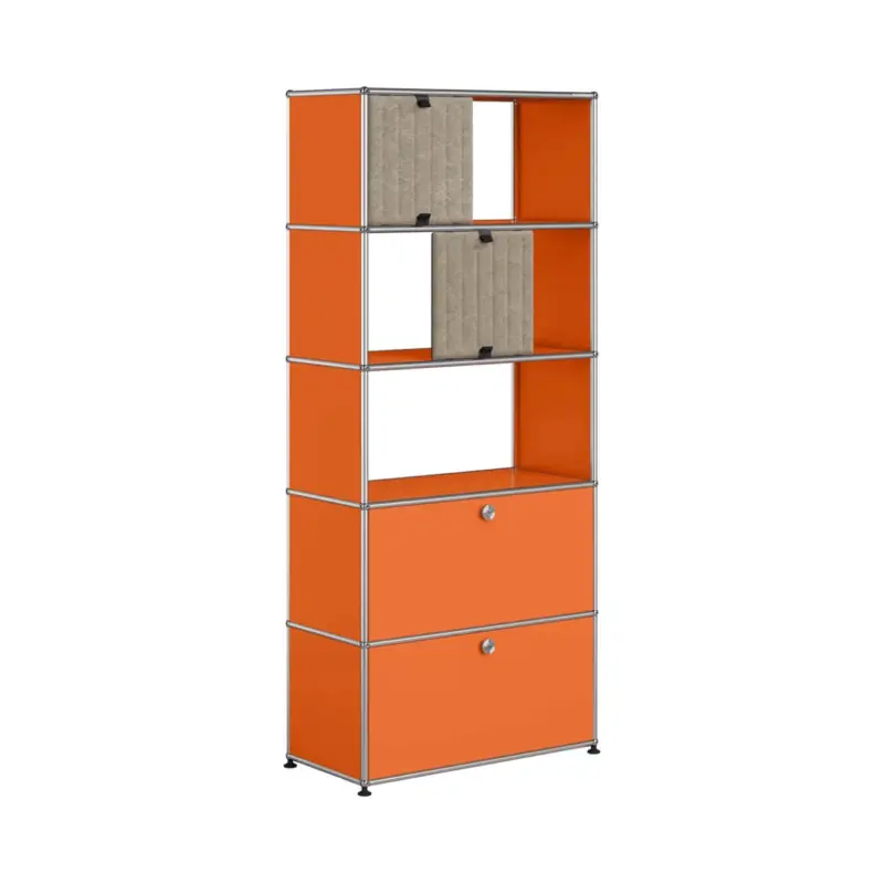 Storage Unit USM HALLER M69 Orange Pur/Soft Panel TaupeUSM HALLER Nouvel Arrivage