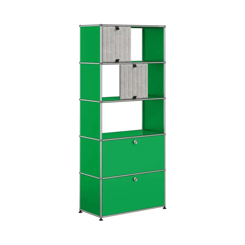 Meuble de rangement USM HALLER M69 Vert USM/Soft Panel GrisUSM HALLER Expédition Rapide