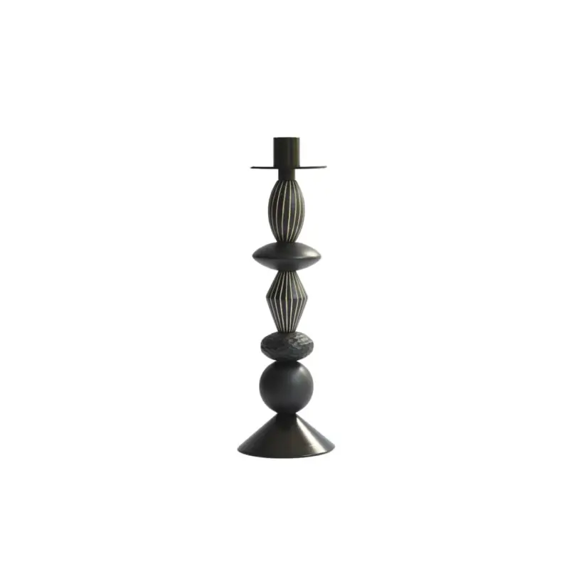 Candle Holder, Candlestick and Candle PLAY & BURN small Maple blackZANAT Retour Gratuit