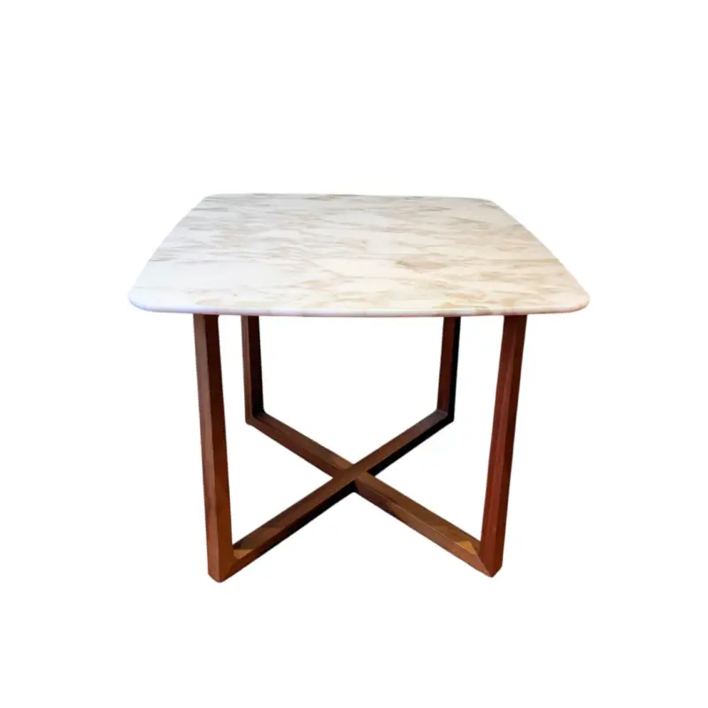 Table d'appoint guéridon GIPSY marbre Calacatta pieds noyer Canaletto naturelFLEXFORM Soldes