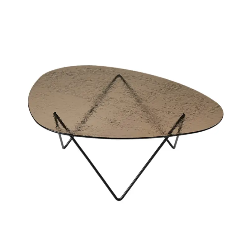 Certifié Table basse PEDRERA Verre structuré bronze / NoirGUBI