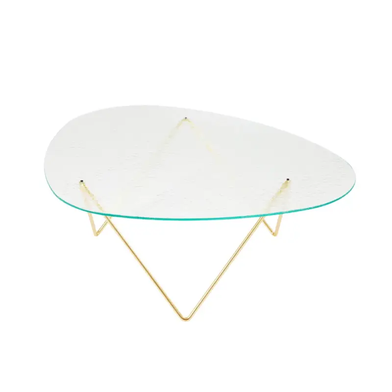 Table basse PEDRERA Verre structuré transparent / LaitonGUBI Prix Réduit