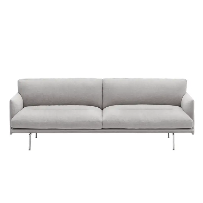 Canapé OUTLINE SOFT 3 places tissu Clay 12/aluminiumMUUTO Commander Maintenant