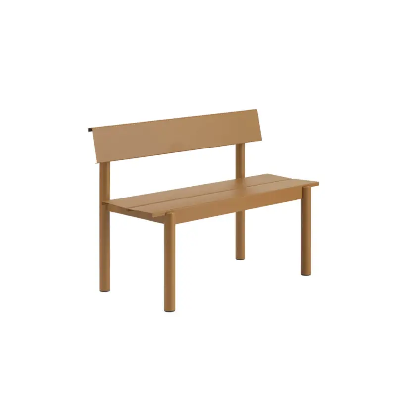 Prix Réduit Banc extérieur LINEAR STEEL avec dossier L 110 Orange brûléMUUTO