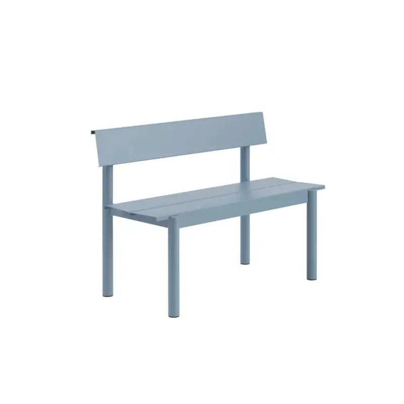 Banc extérieur LINEAR STEEL avec dossier L 110 Bleu pâleMUUTO Vente Flash