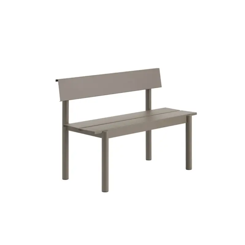 Promotion Saisonnière Outdoor Bench LINEAR STEEL with backrest W 110 TaupeMUUTO