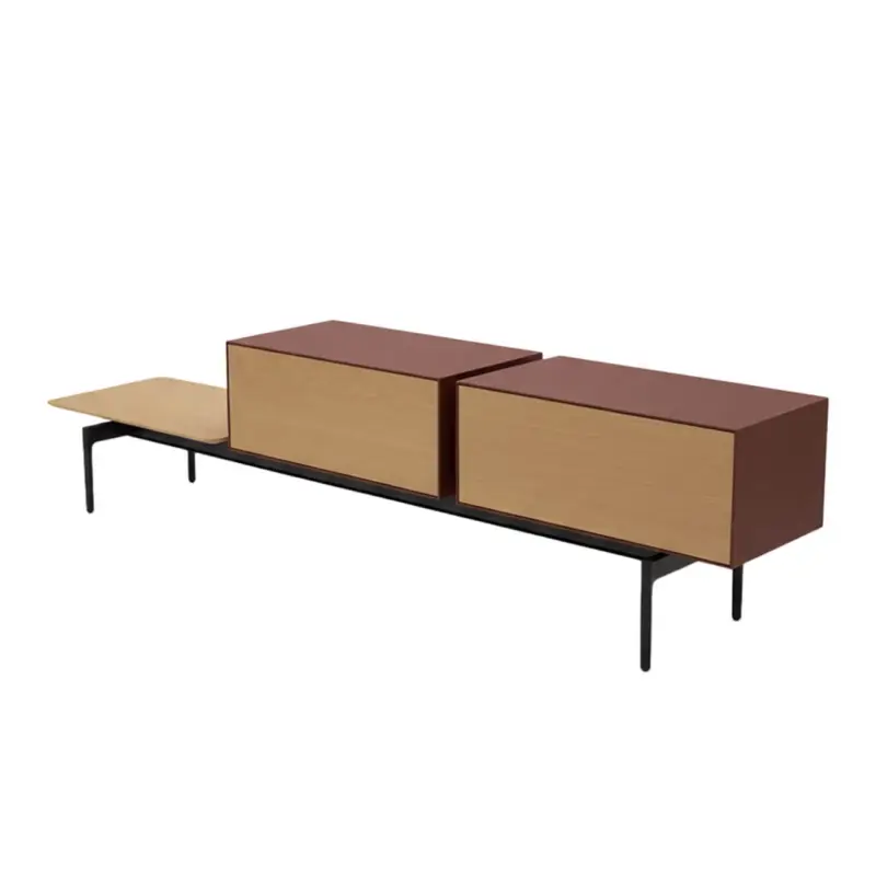 Rangementbureau SEMITON L 195 Rouge Oxydé / ChêneARPER Meilleur Choix