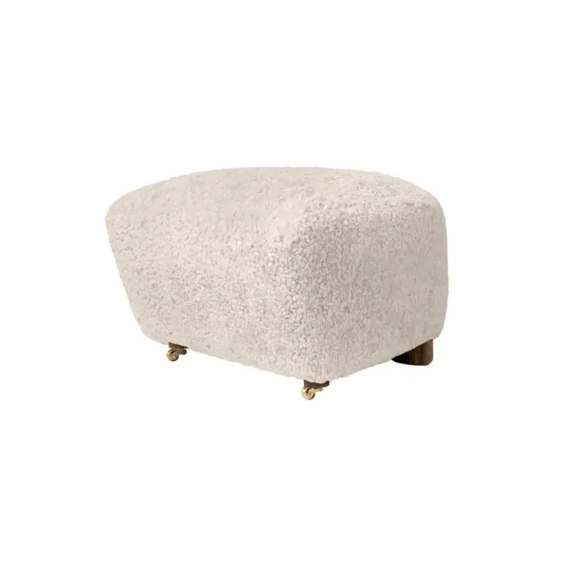 Solde Pouf THE TIRED MAN Chêne Foncé/ Sheepskin MoolightAUDO COPENHAGEN