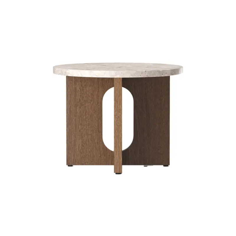 Authentique Table basse ANDROGYNE Ø 50 Chêne Foncé/ Kunis BrecciaAUDO COPENHAGEN