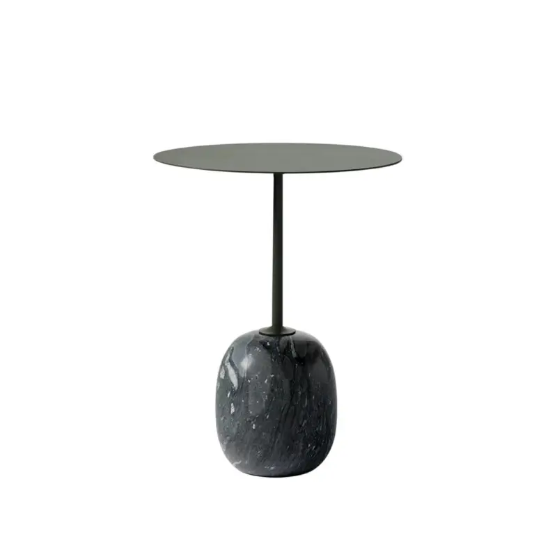 Certifié Table d'appoint guéridon LATO LN8 Vert foncé & marbre Verde GrigioAND TRADITION