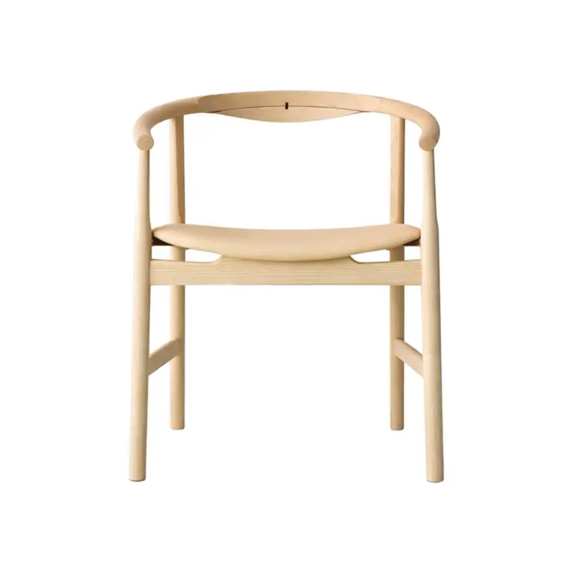 Chaise PP203 FIRST CHAIR Frêne savonné/ cuir Vegetal NaturePP MOBLER Haute Qualité
