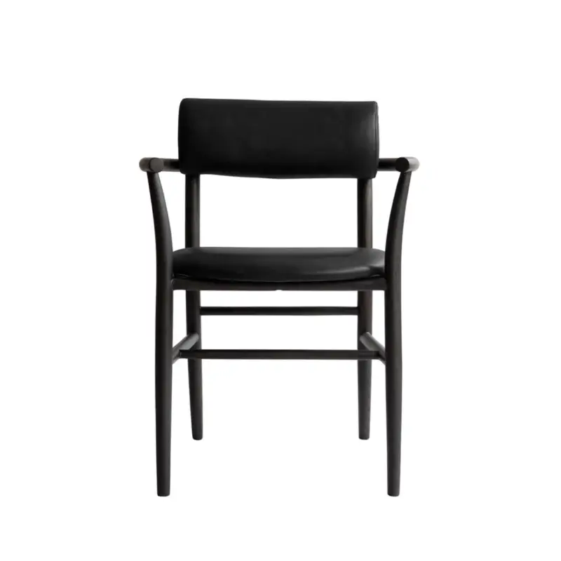 Chaise NAMA avec accoudoirs cuir anliline Noir101 COPENHAGEN Seulement Aujourd'hui
