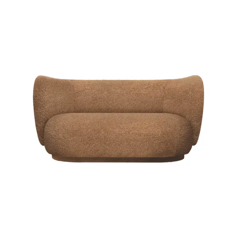 Seulement Aujourd'hui Canapé RICO 2 Places Bouclé Brun ClairFERM LIVING