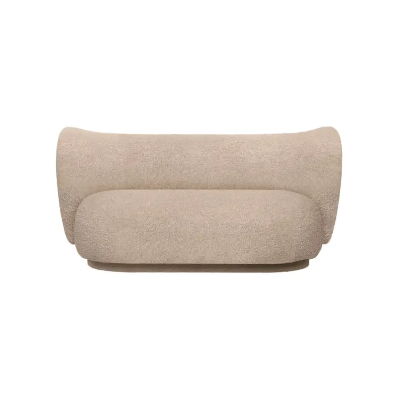 Nouvel Arrivage Sofa RICO 2 Seater, Natural BoucléFERM LIVING