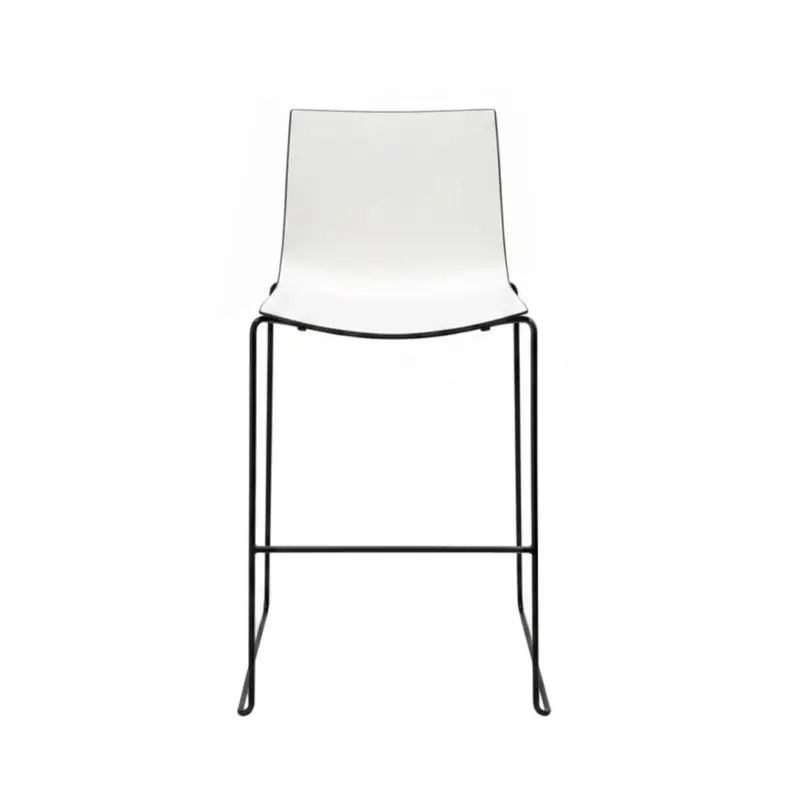 Usine Directe Tabouret haut CATIFA 46 piètement luge bicolore Blanc / NoirARPER