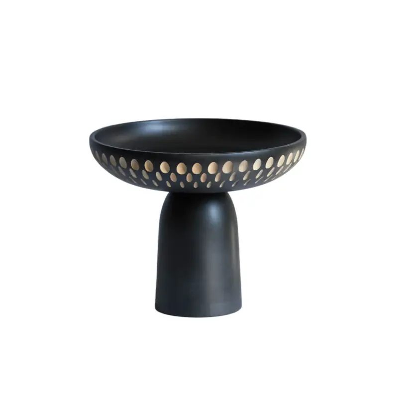 Nouvel Arrivage Table Centrepiece NERA bowl large rain drops black and white Maple blackZANAT