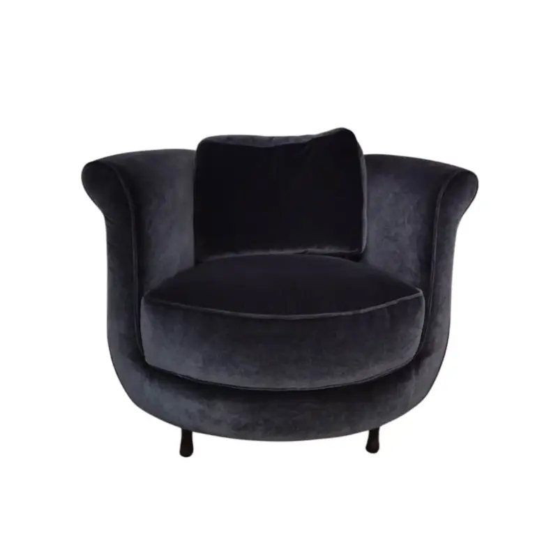 Fauteuil BIG MAMA Velours Bleu NuitMOROSO Expédié Aujourd'hui