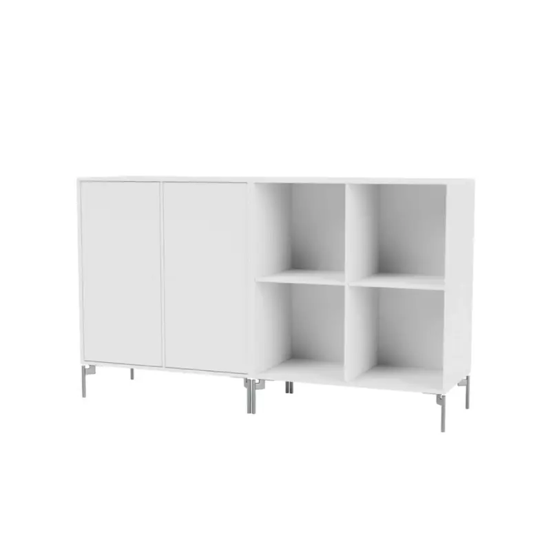 Storage Unit PAIR chrome legs WhiteMONTANA Prix Choc