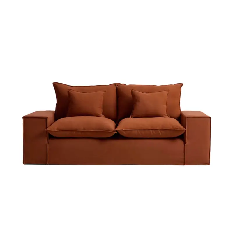 Commande En Gros Sofa ANARELA 2-seater sofa in Terracotta LinenKAVE HOME