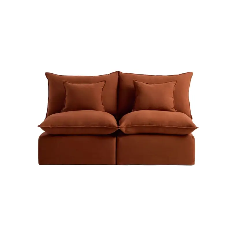 Canapé ANARELA modulable 2 places Lin TerracottaKAVE HOME Top Vente