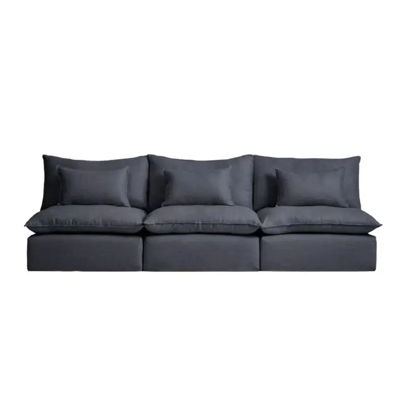 Offre Du Jour Canapé ANARELA modulable 5 places Lin Gris FoncéKAVE HOME