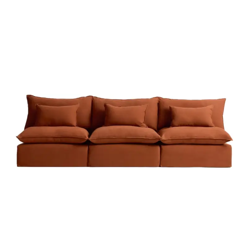 Nouveauté Sofa ANARELA modular 5-seater in Terracotta LinenKAVE HOME