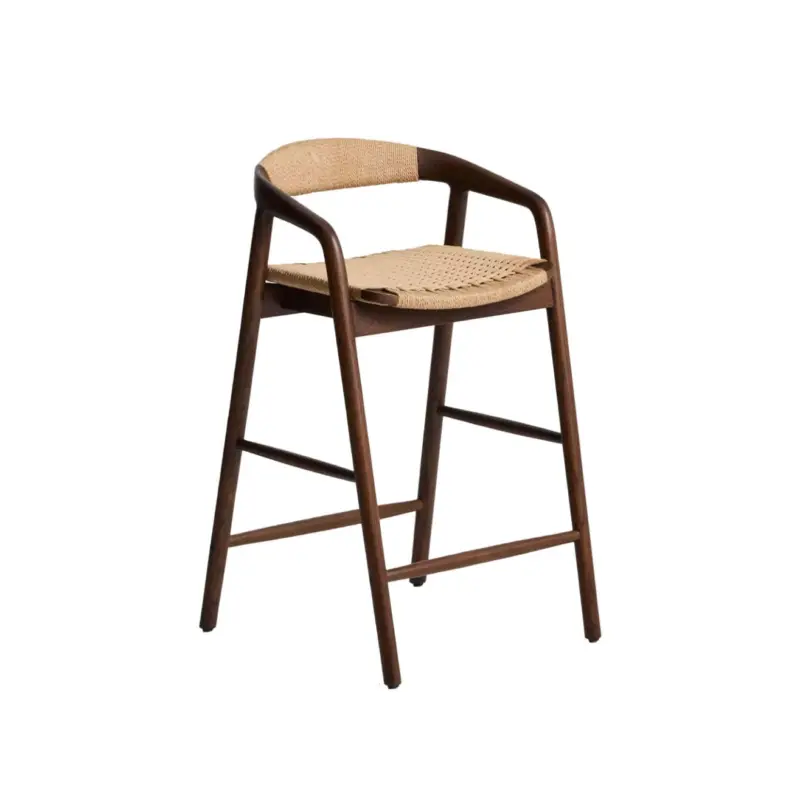 Bar Stool DERILE H 65 Natural Oak / Beige RopeKAVE HOME Nouvel Arrivage