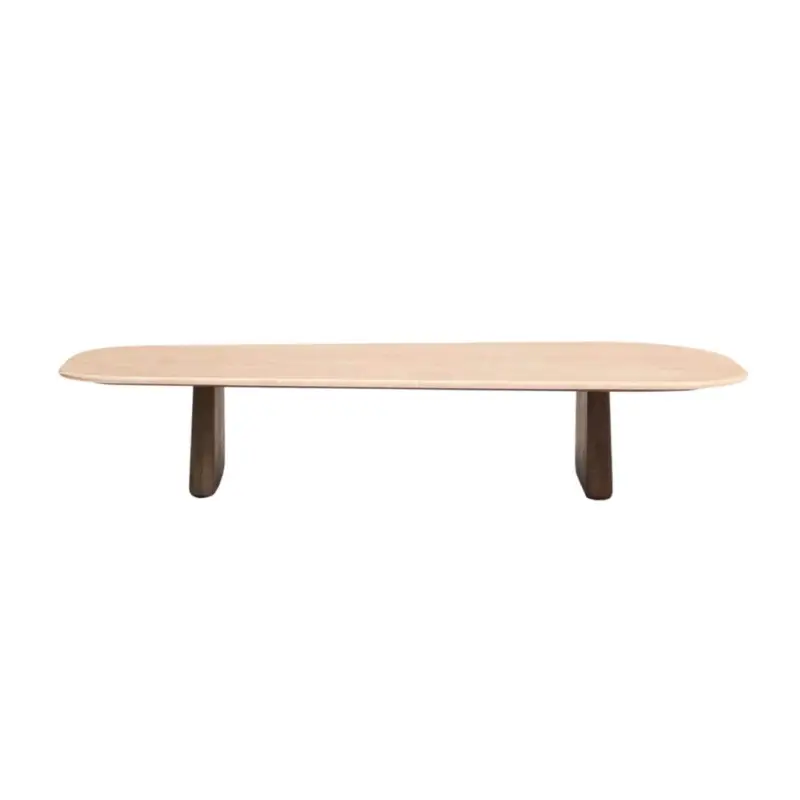 Expédié Aujourd&rsquo;hui Coffee Table PIRITA Beige Travertine / Dark OakKAVE HOME