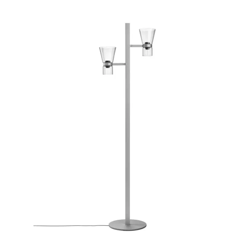 Lampadaire NOCTURNE FLOOR 2 CONE ArgentFLOS Achetez Aujourd'hui