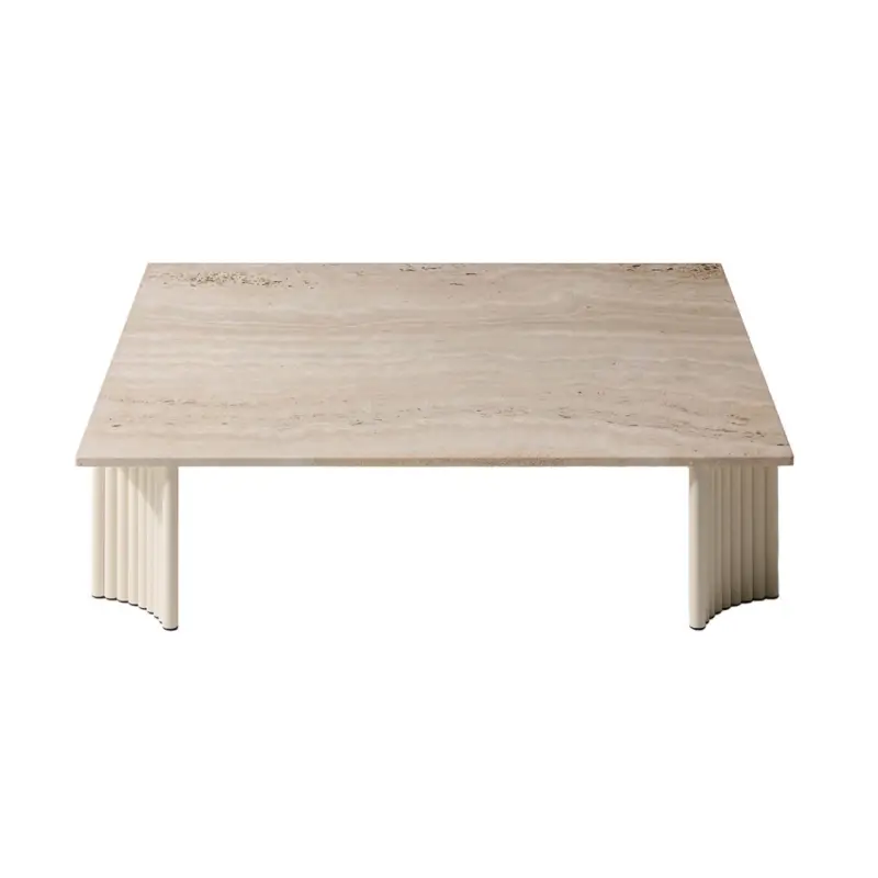 Commande En Gros Table basse extérieure VIDALENTA 120×120 Travertin/ Blanc PannaCASSINA