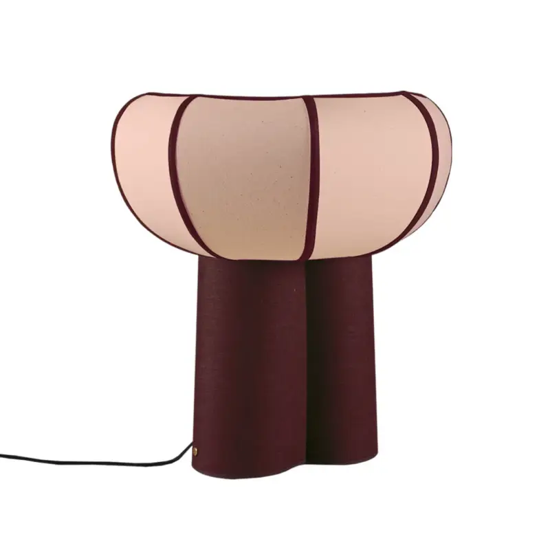 Soldes Lampe à poser COUQUETO Rose fard & Rouge grenatMARGAUX KELLER COLLECTIONS