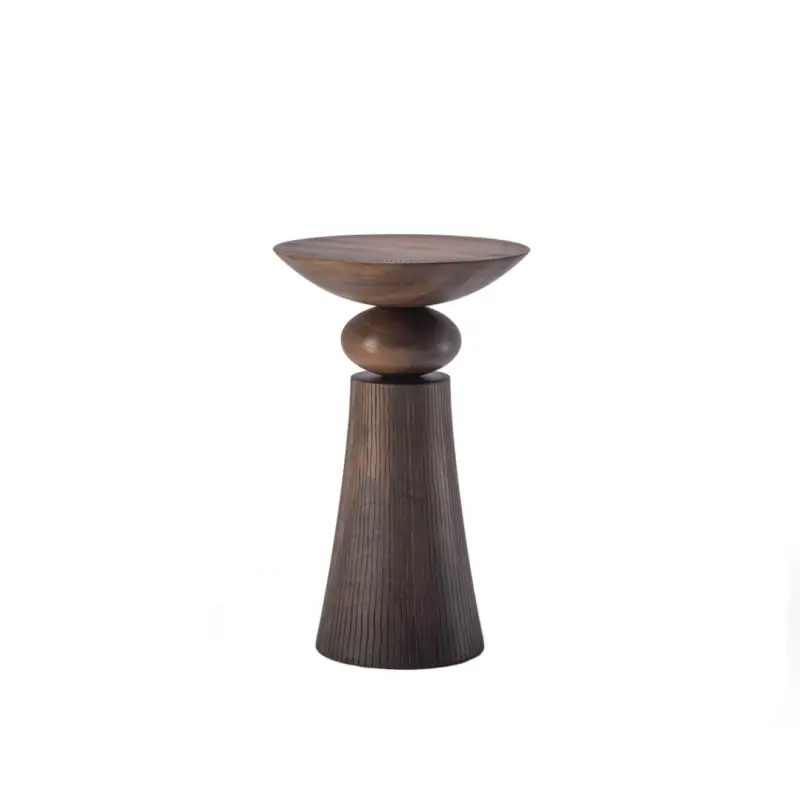 Prix Bas Table d'appoint guéridon TEMPO Noyer huiléZANAT