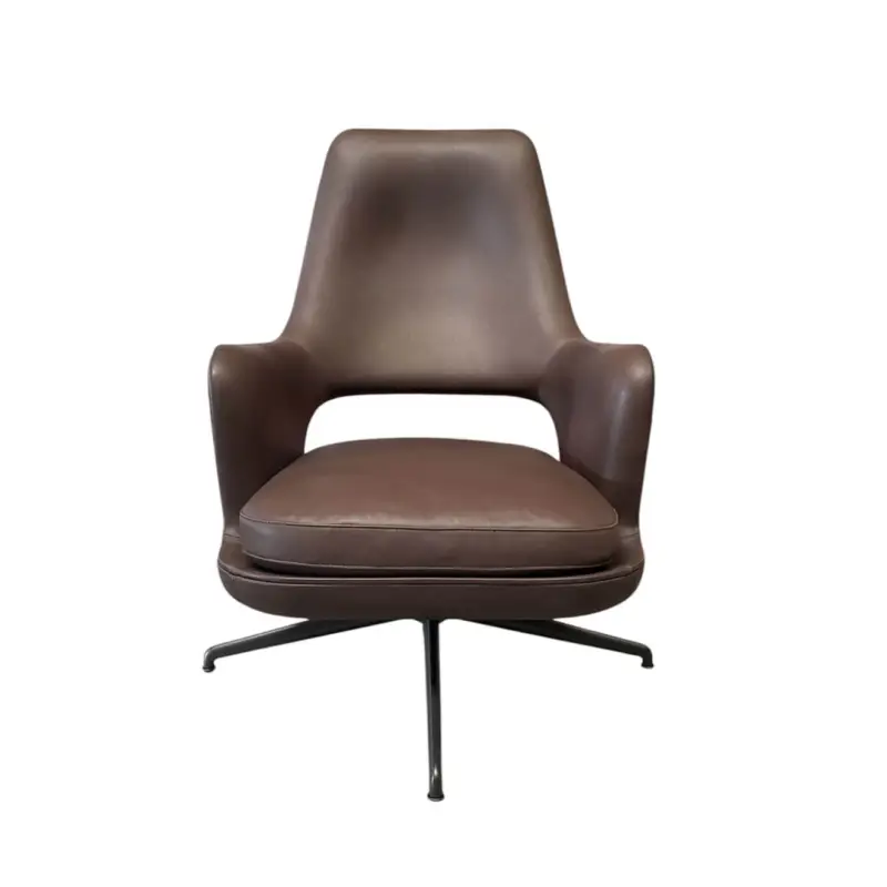 Easy chair ELISEO 4-leg base Brown LeatherFLEXFORM Nouveauté