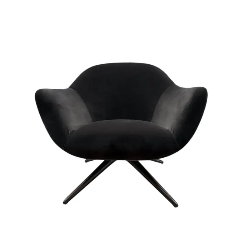 Bon Plan Fauteuil MAD velours Noir base pivotantePOLIFORM