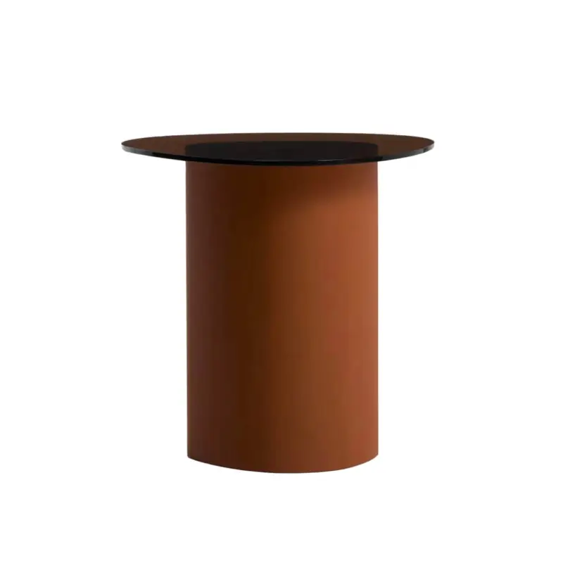 Table d&rsquo;appoint guéridon OLIR H 52 Verre MarronKAVE HOME Promotion