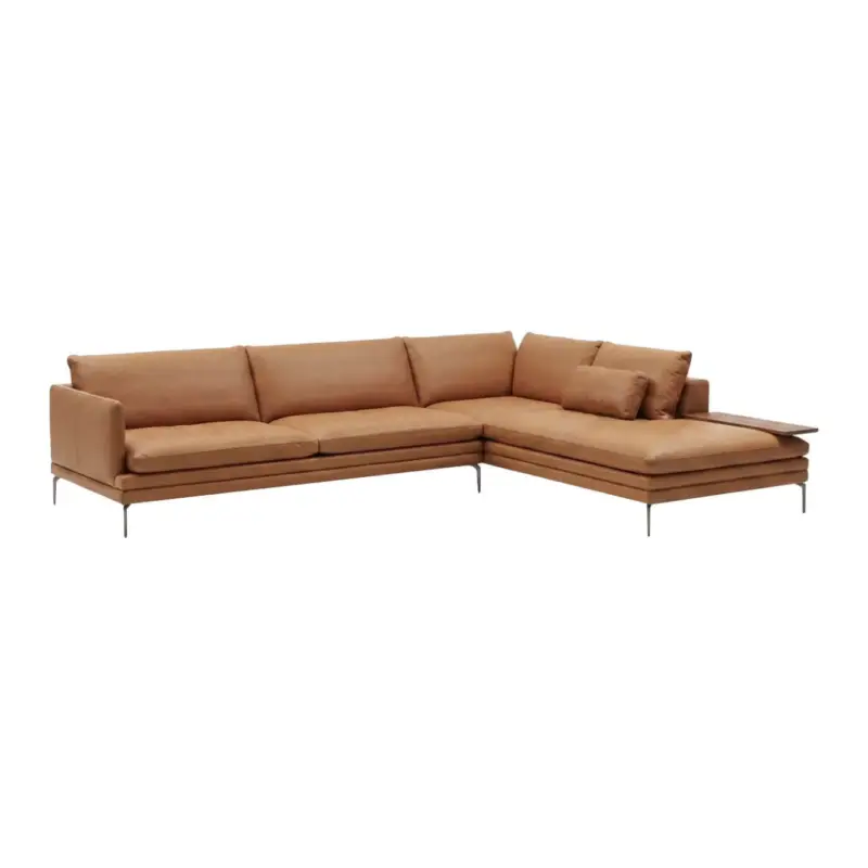 Meilleur Choix Sofa WILLIAM with Leather Chaise Lounge / Canaletto WalnutZANOTTA