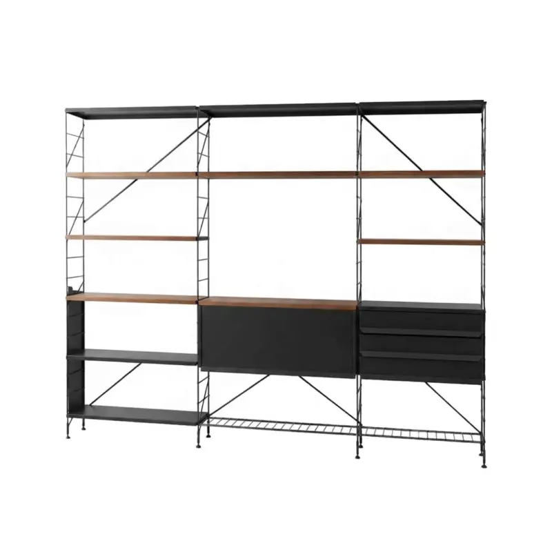 Meuble de rangement Composition TRIA Anthracite / NoyerMOBLES 114 Certifié