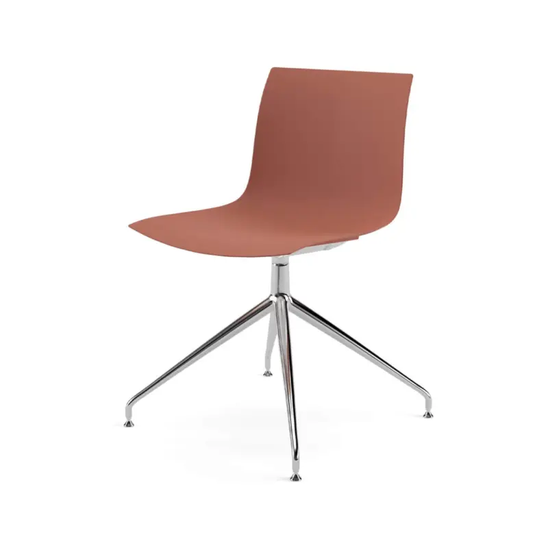 Dining Chair CATIFA RE 46 Orange, Chrome BaseARPER Satisfait Ou Remboursé
