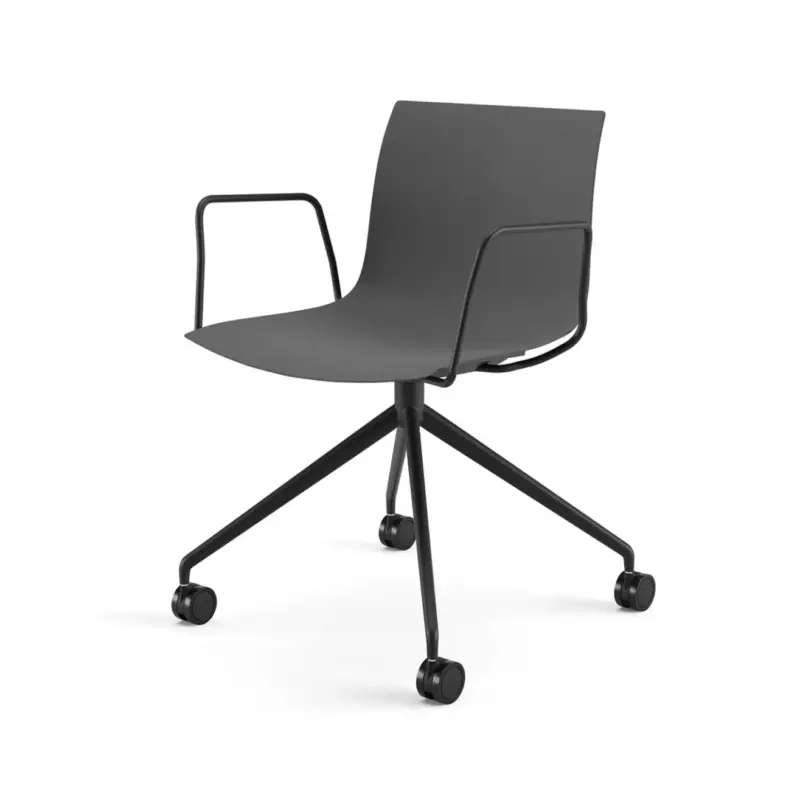 Marque Chaise avec accoudoirs CATIFA RE 46 Gris, 4 Branches, Pieds NoirARPER