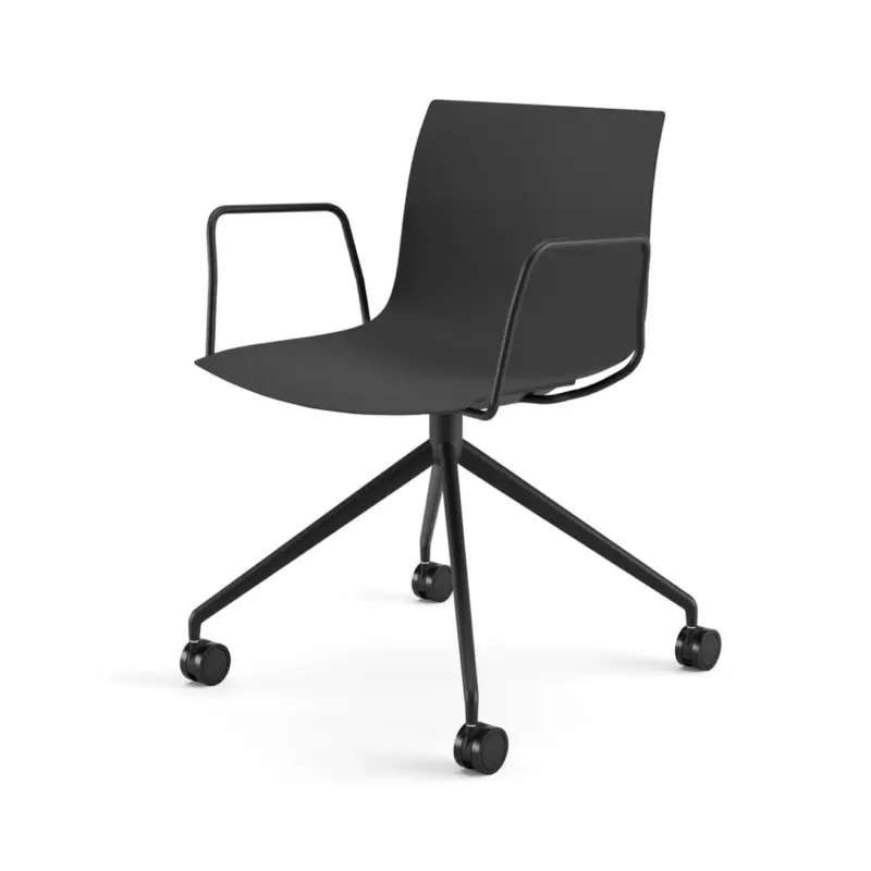 Paiement Sécurisé Chaise avec accoudoirs CATIFA RE 46 Noir, 4 Branches, Pieds NoirARPER