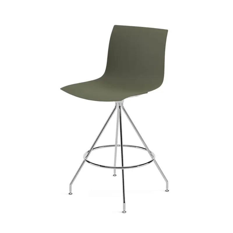 Dernière Chance Stool CATIFA RE 46, H 65 Green, Chrome BaseARPER