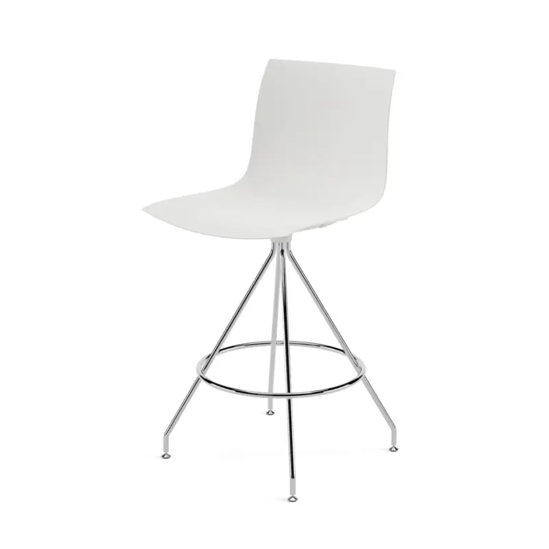 Nouvel Arrivage Stool CATIFA RE 46, H 65 White, Chrome BaseARPER