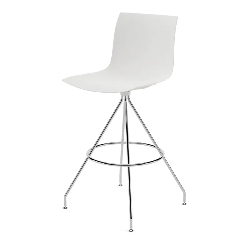 Tabouret haut CATIFA RE 46, H 75 Blanc, Pieds ChromeARPER Commande En Gros