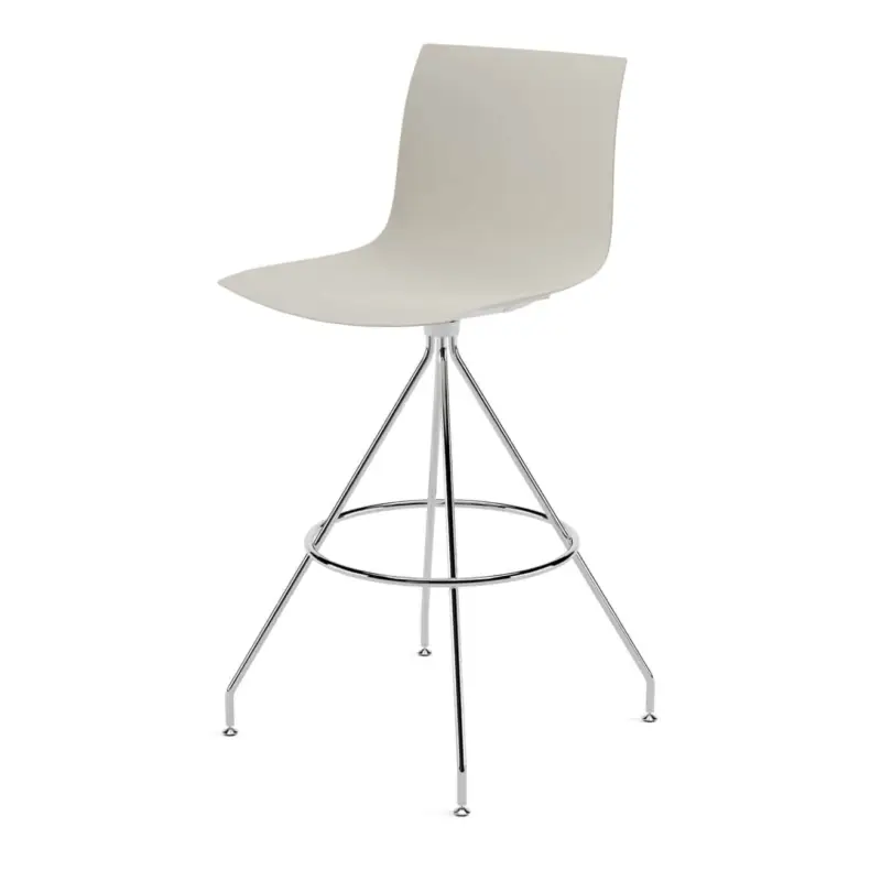 Marque Tabouret haut CATIFA RE 46, H 75 Beige, Pieds ChromeARPER
