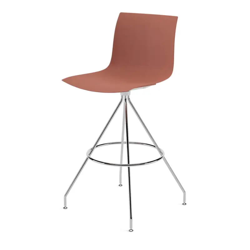 Must-Have Bar Stool CATIFA RE 46, H 75 Orange, Chrome BaseARPER